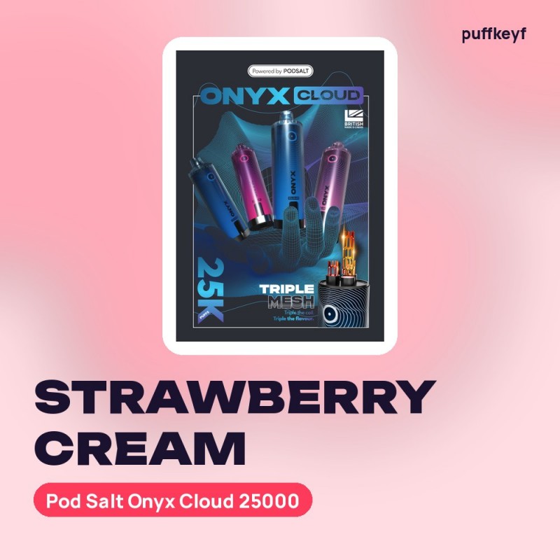Pod Salt Onyx Cloud 25000 Strawberry Cream