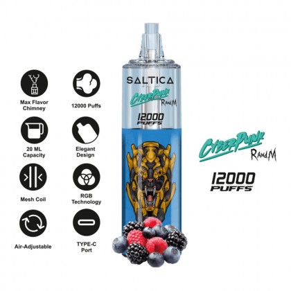 Saltica Cyberpunk 12000 Blueberry Sour Raspberry