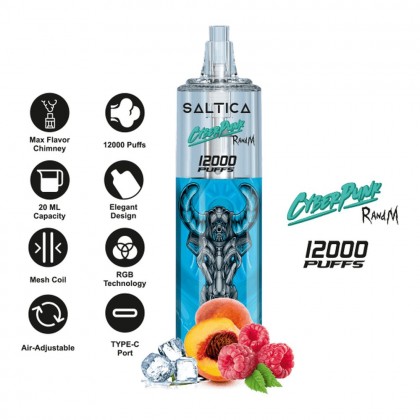 Saltica Cyberpunk 12000 Raspberry Peach Ice
