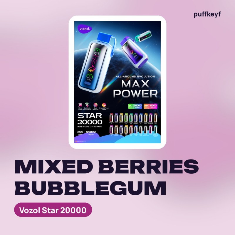 Vozol Star 20000 Mixed Berries Bubblegum