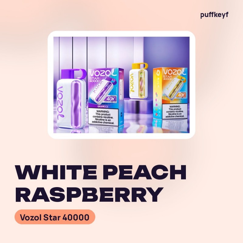 Vozol Star 40000 White Peach Raspberry