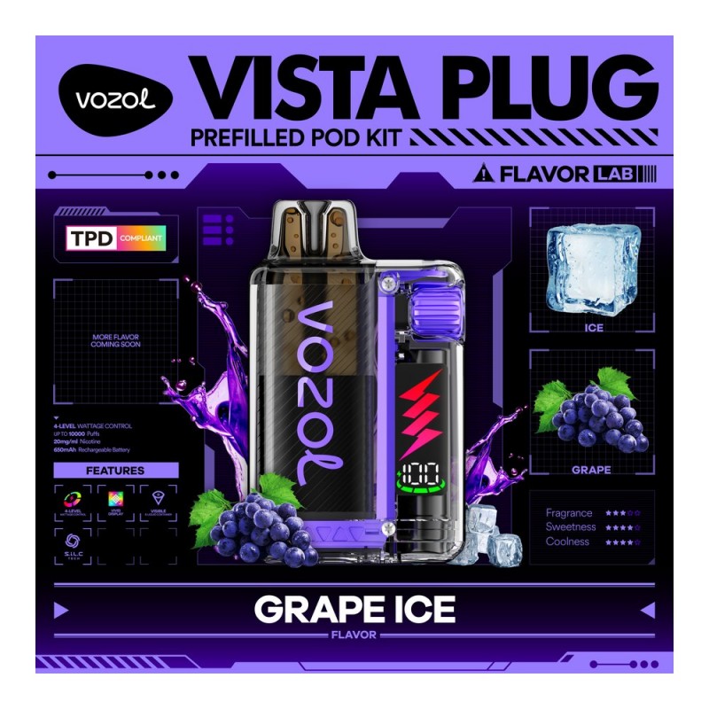Vozol Vista Plug 10000 Grape Ice