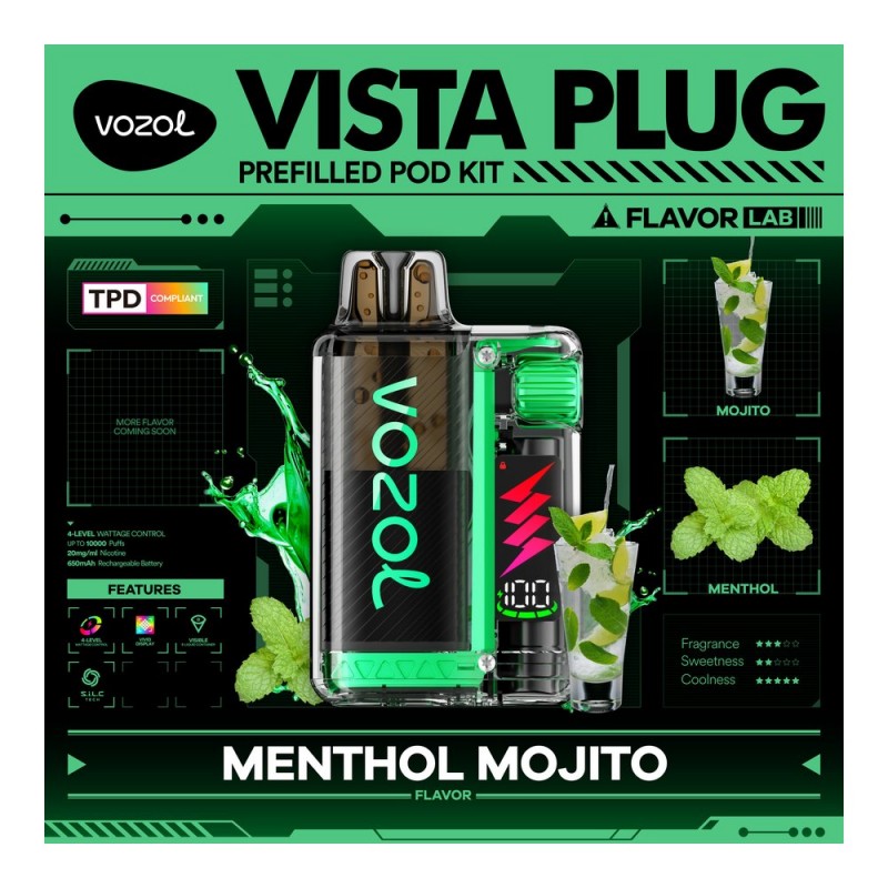 Vozol Vista Plug 10000 Menthol Mojito