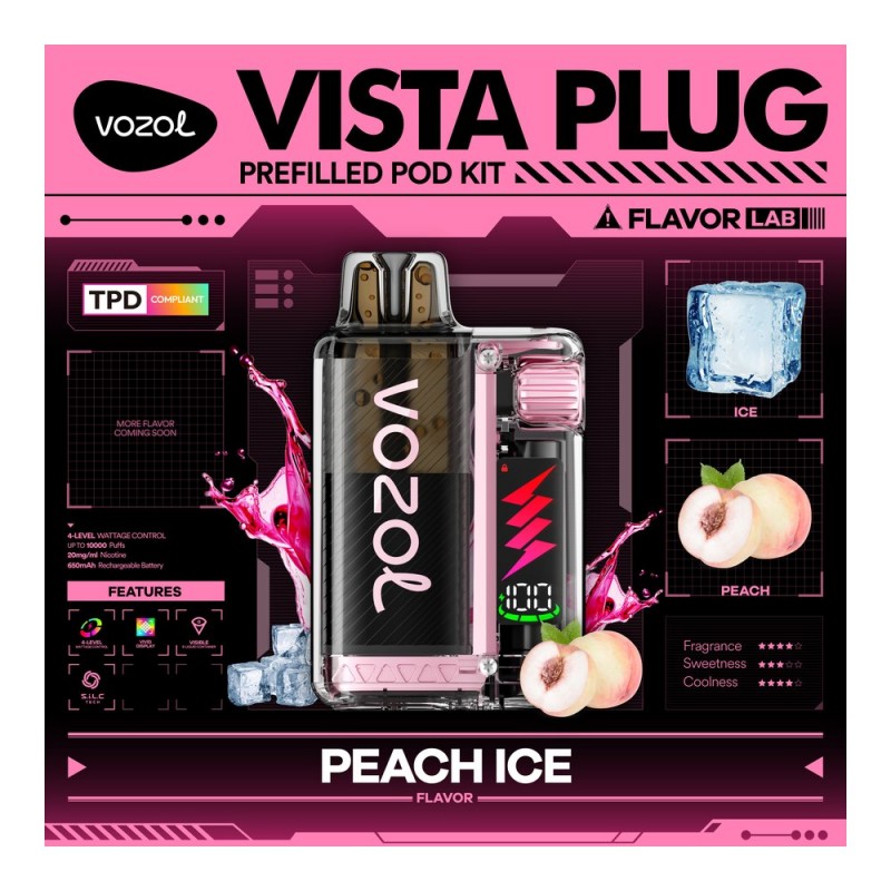 Vozol Vista Plug 10000 Peach Ice