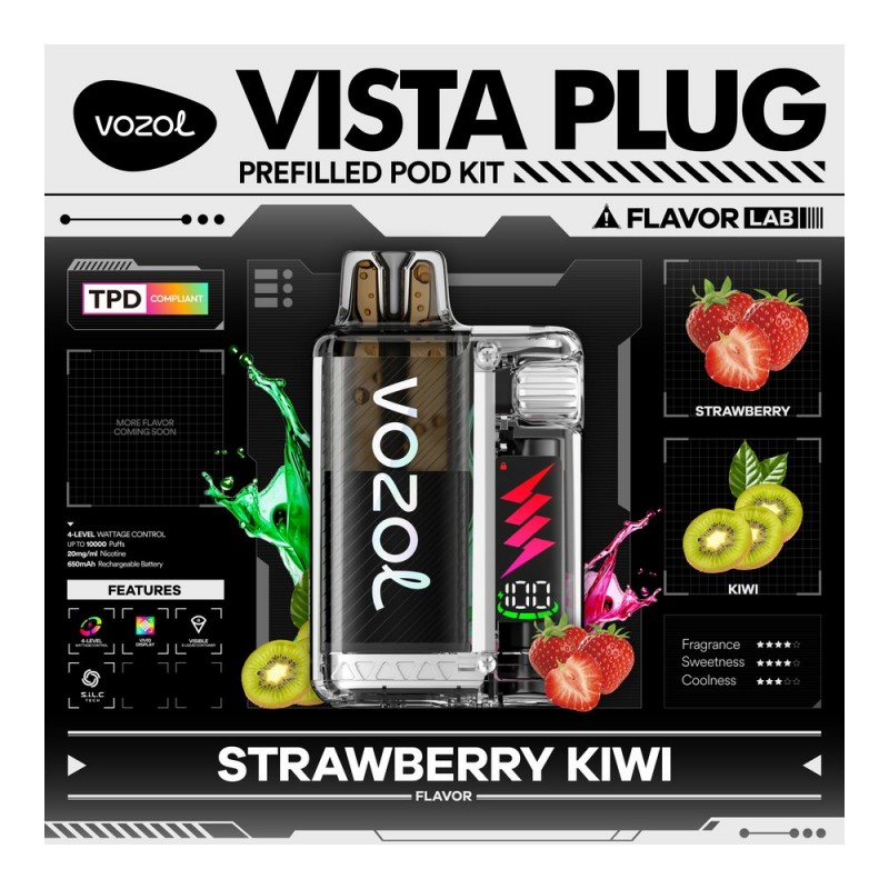 Vozol Vista Plug 10000 Strawberry Kiwi