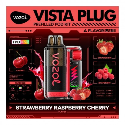 Vozol Vista Plug 10000 Strawberry Raspberry Cherry